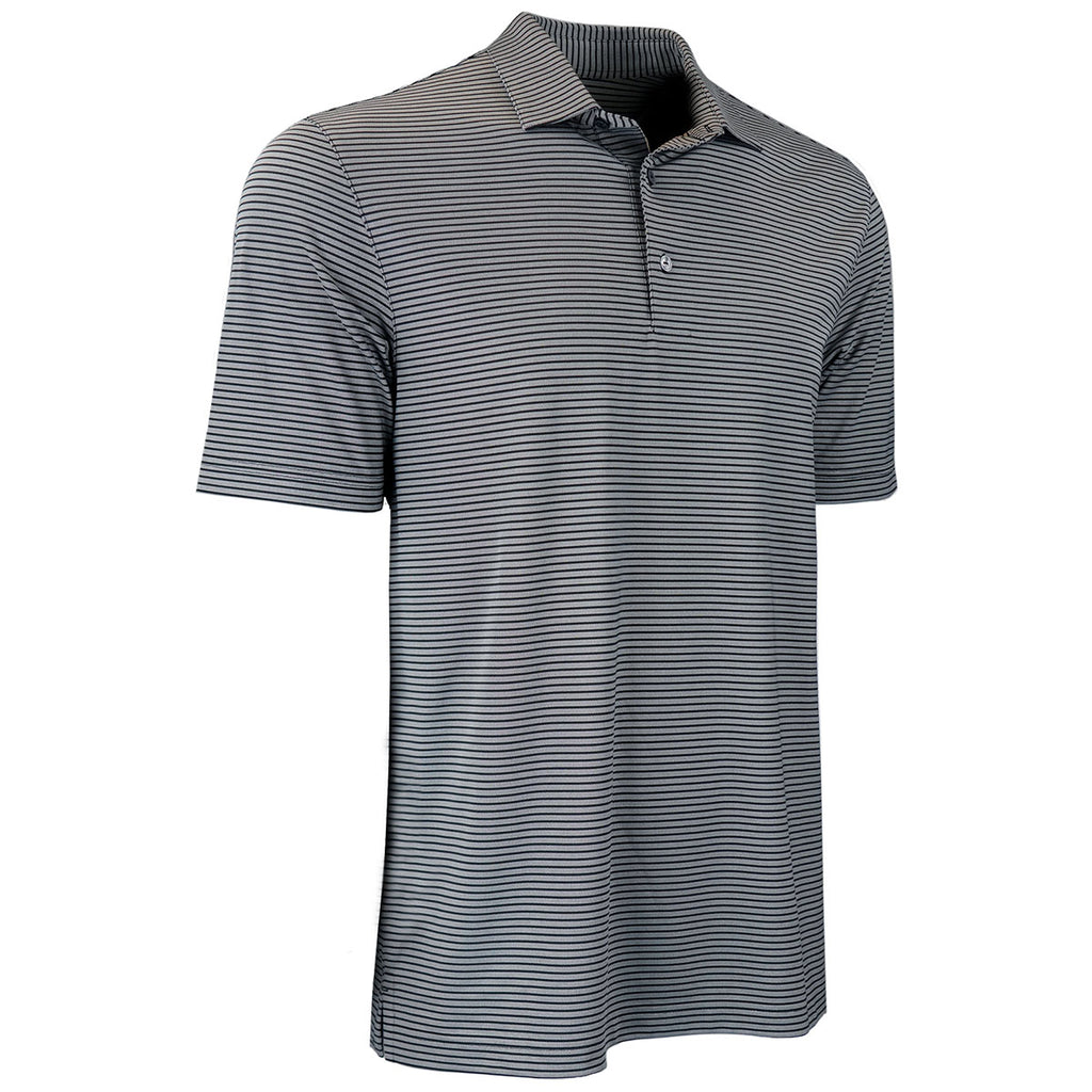 Greg Norman Men's Black Freedom Micro Pique Stripe