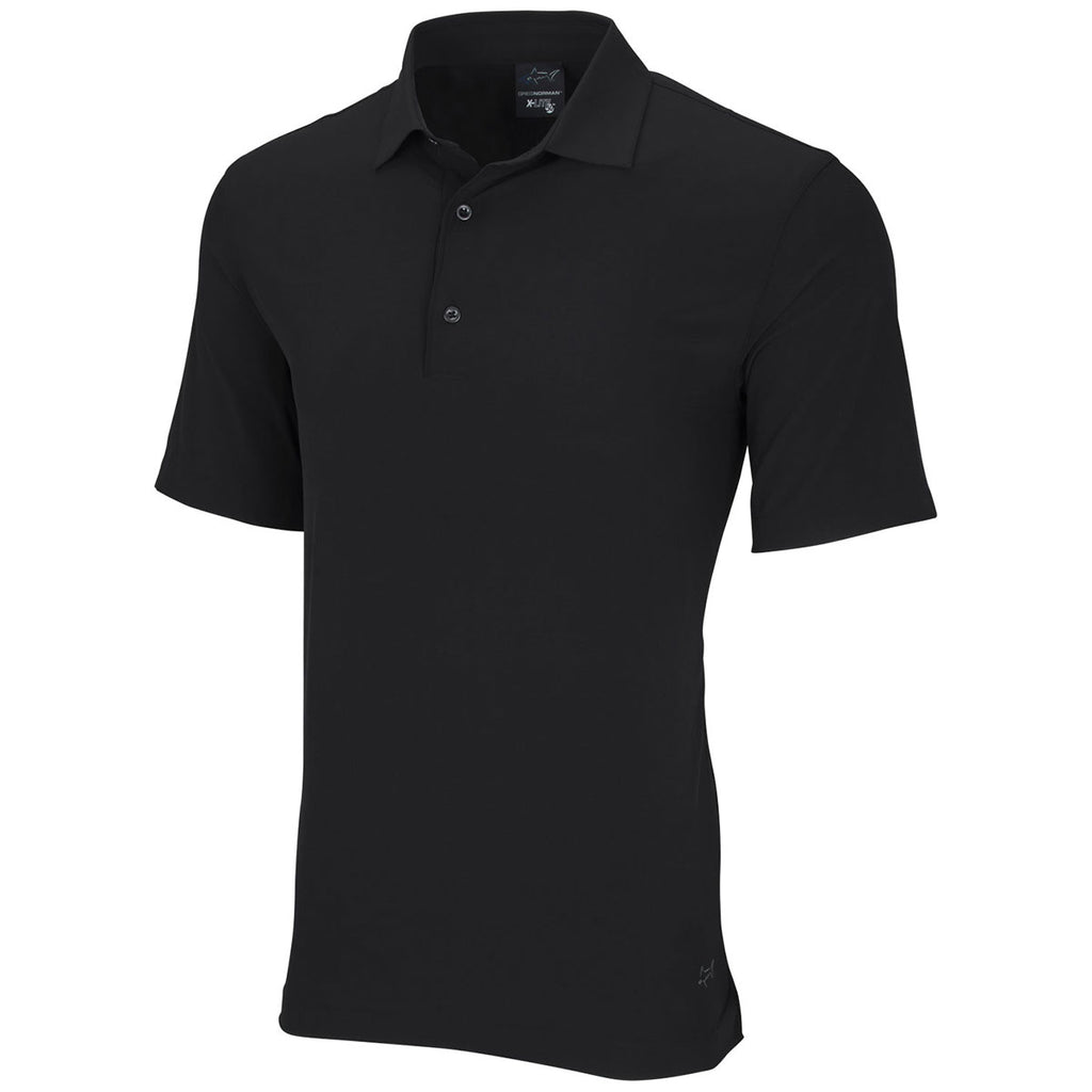 Greg Norman Men's Black X-Lite 50 Solid Woven Polo