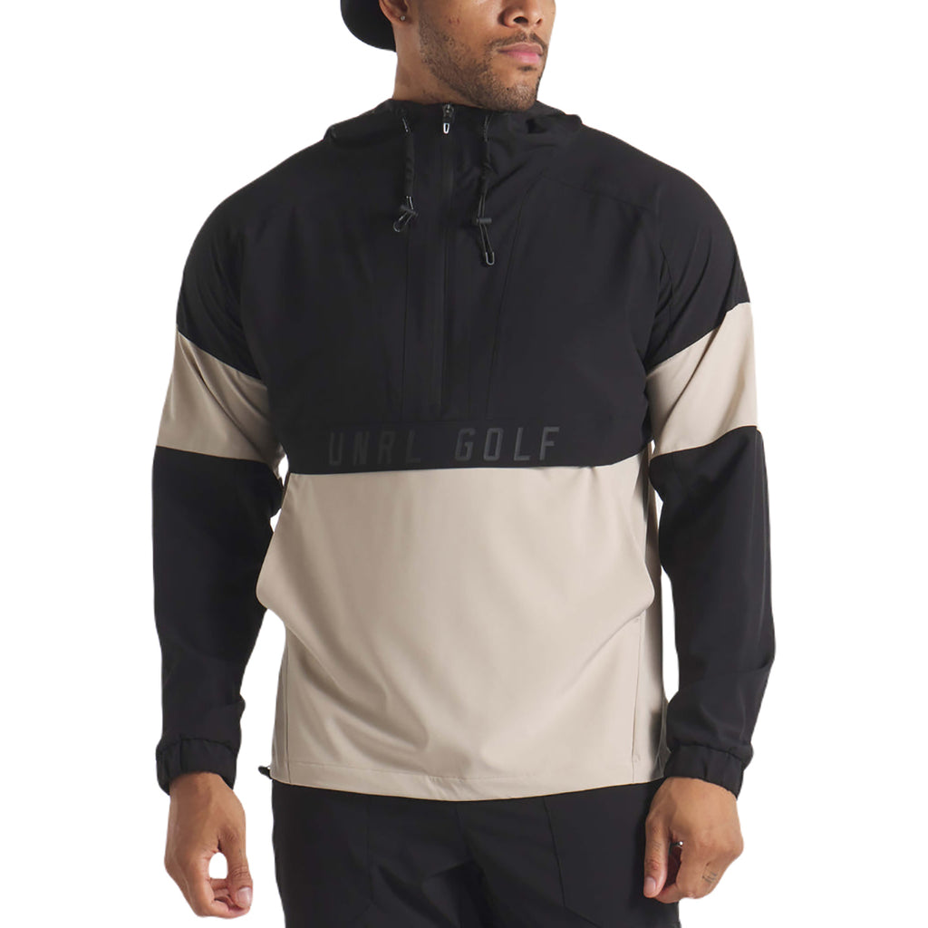 UNRL Men's Black Sand Golf DWR Track Jacket