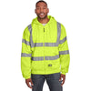 Berne Men's Hi Vis Yellow Hi-Vis Class 3 Lined Full-Zip Hooded Sweatshirt