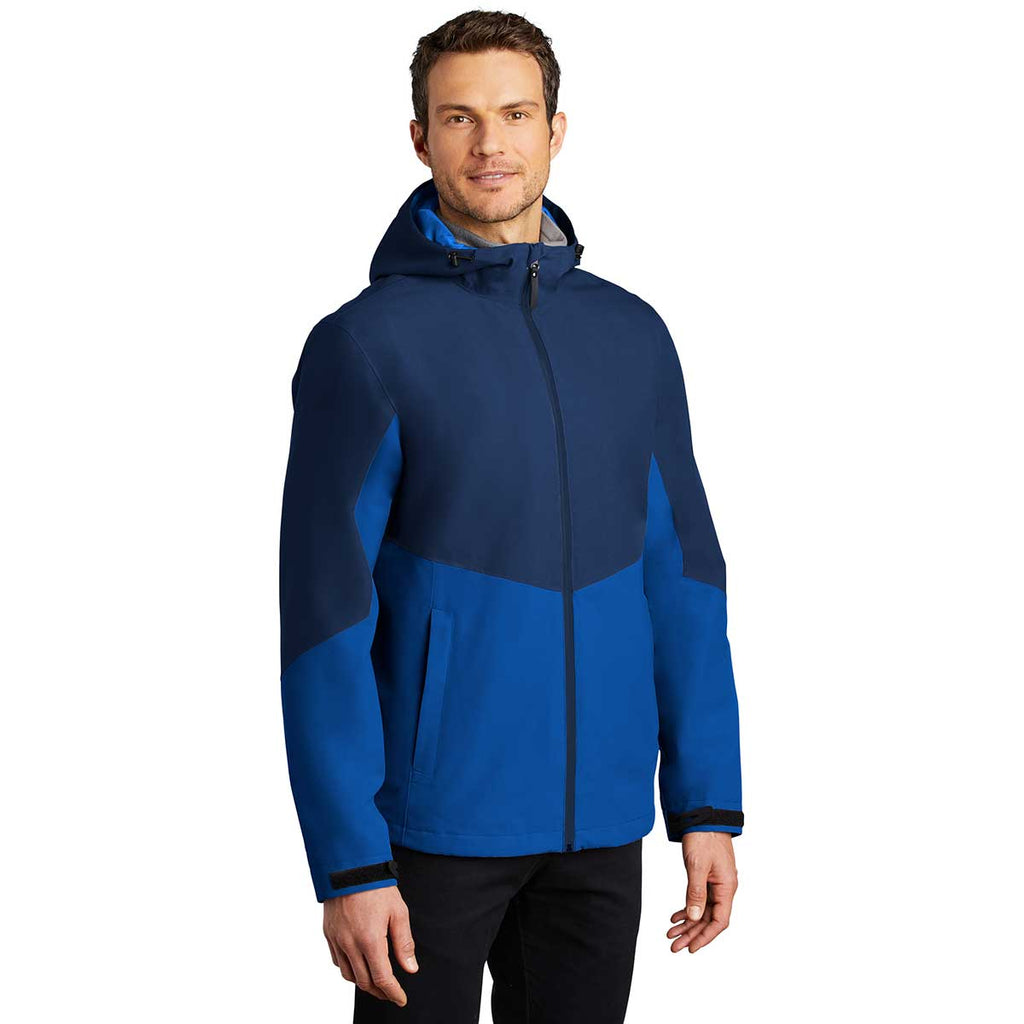 Port Authority Men's Estate Blue/Cobalt Blue Tech Rain Jacket