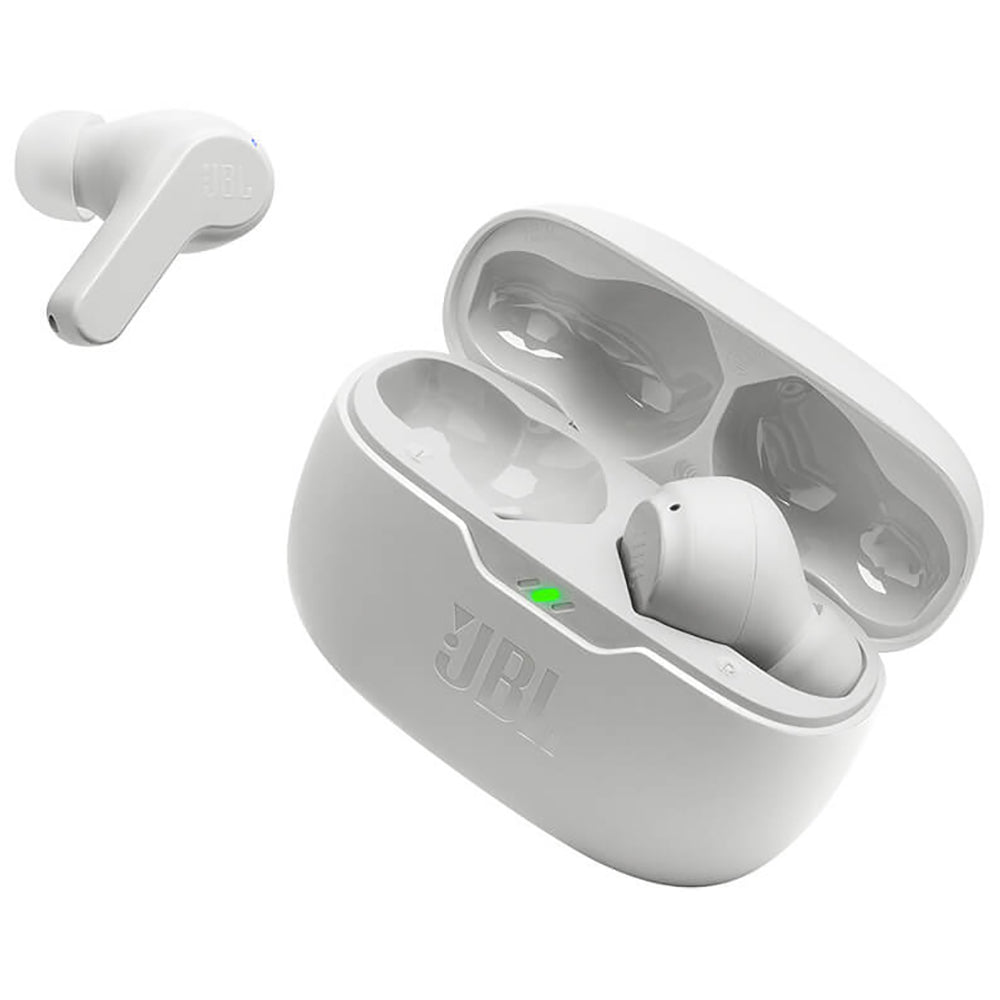 JBL White Vibe Beam True Wireless Earbuds