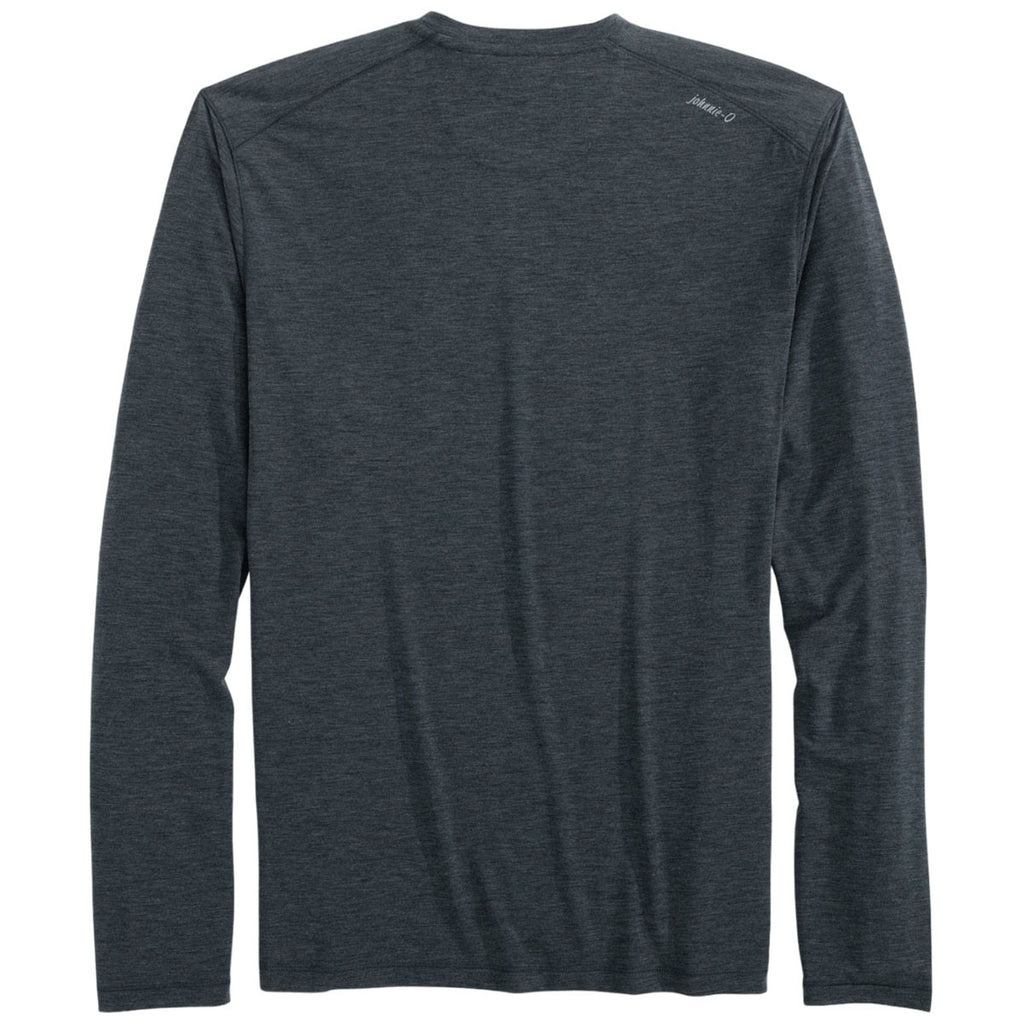 Johnnie-O Men's Heather Black Course Performance Long Sleeve T-Shirt