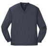 Sport-Tek Men's Graphite Grey V-Neck Raglan Wind Shirt