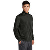 Sport-Tek Men's Black/Black Tricot Track Jacket