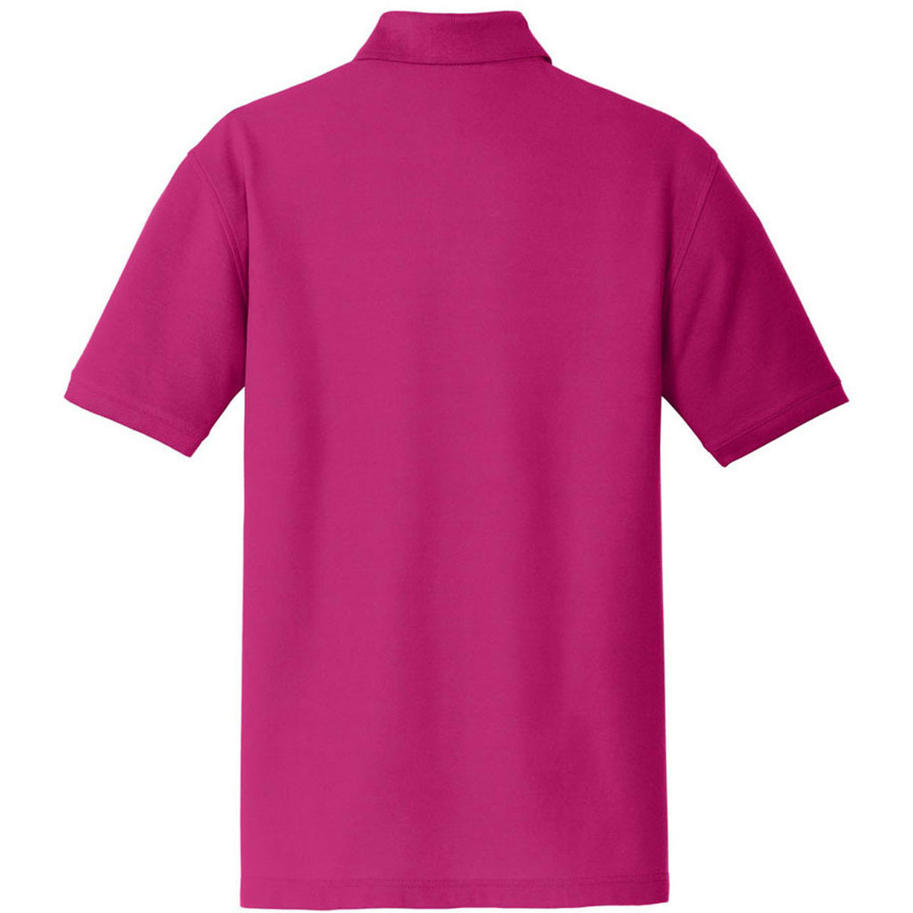 Port Authority Men's Pink Azalea Core Classic Pique Polo