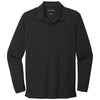 Port Authority Men's Deep Black Dry Zone UV Micro-Mesh Long Sleeve Polo