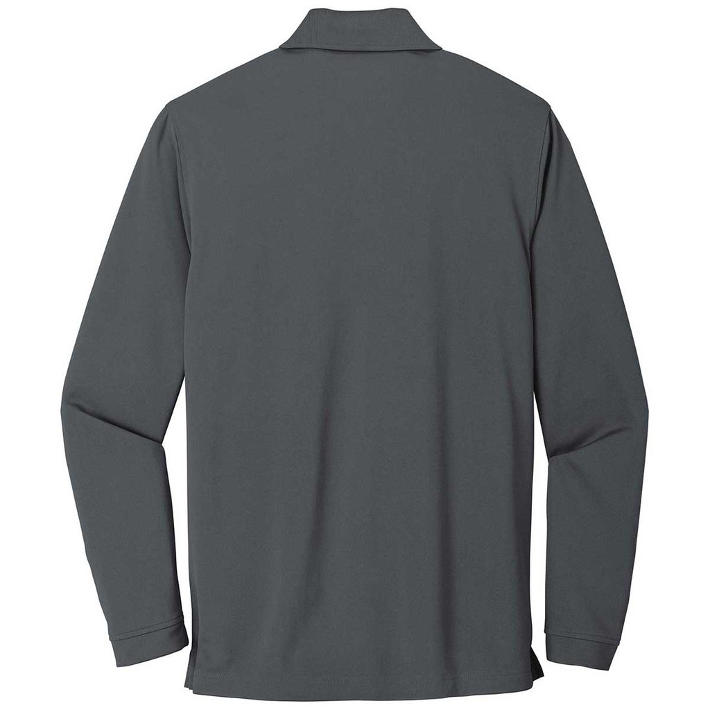 Port Authority Men's Graphite Dry Zone UV Micro-Mesh Long Sleeve Polo