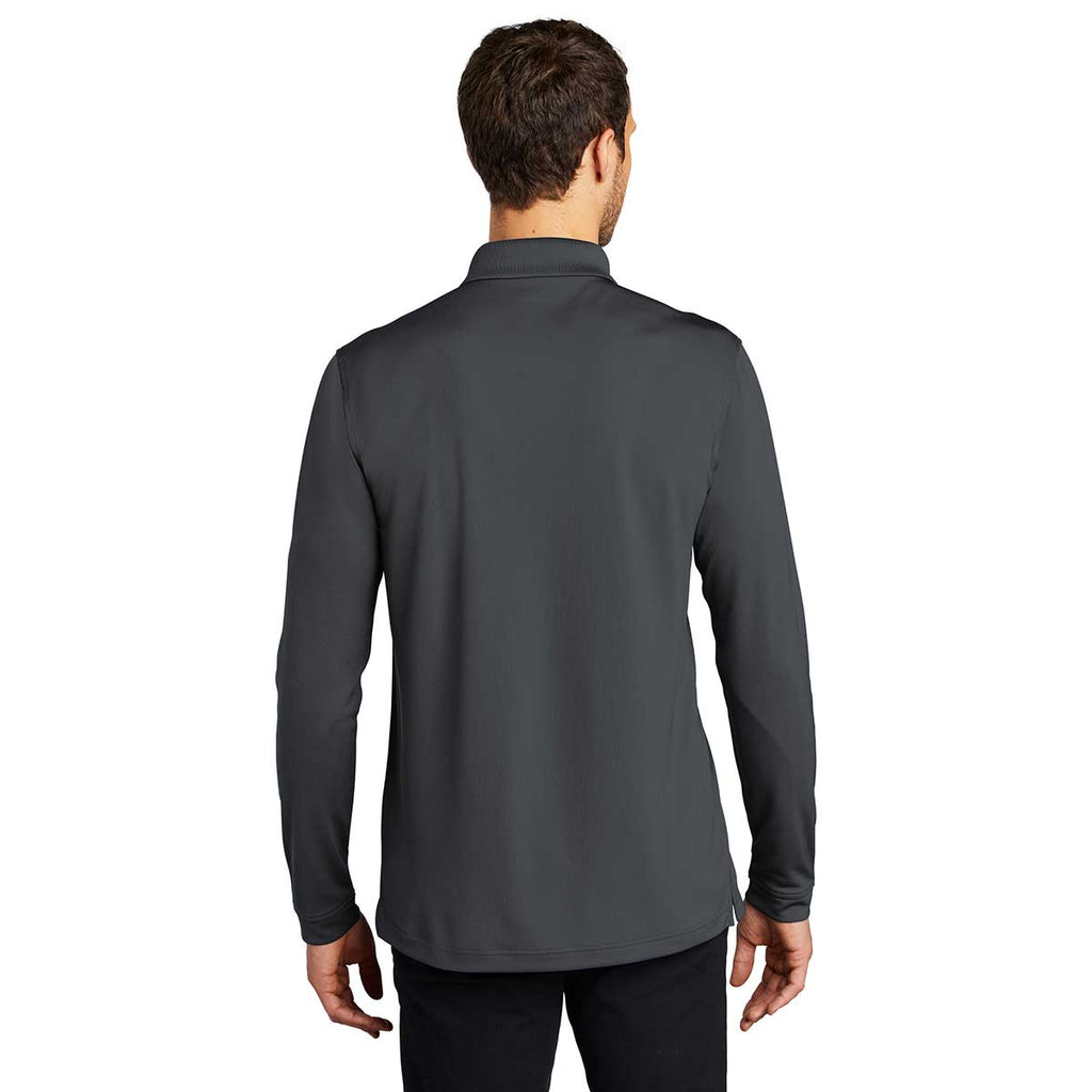 Port Authority Men's Graphite Dry Zone UV Micro-Mesh Long Sleeve Polo