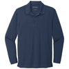 Port Authority Men's River Blue Navy Dry Zone UV Micro-Mesh Long Sleeve Polo