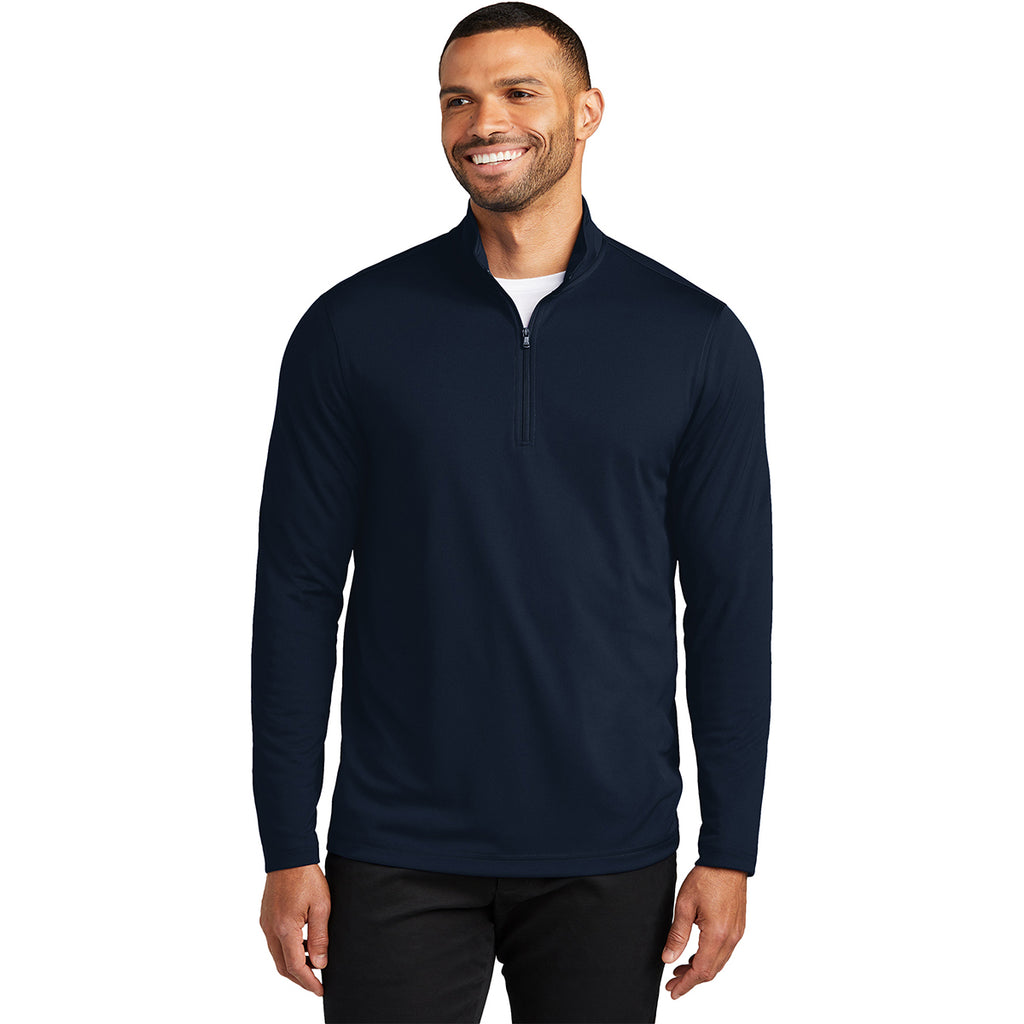 Port Authority Men's River Blue Navy Dry Zone UV Micro-Mesh 1/4 Zip