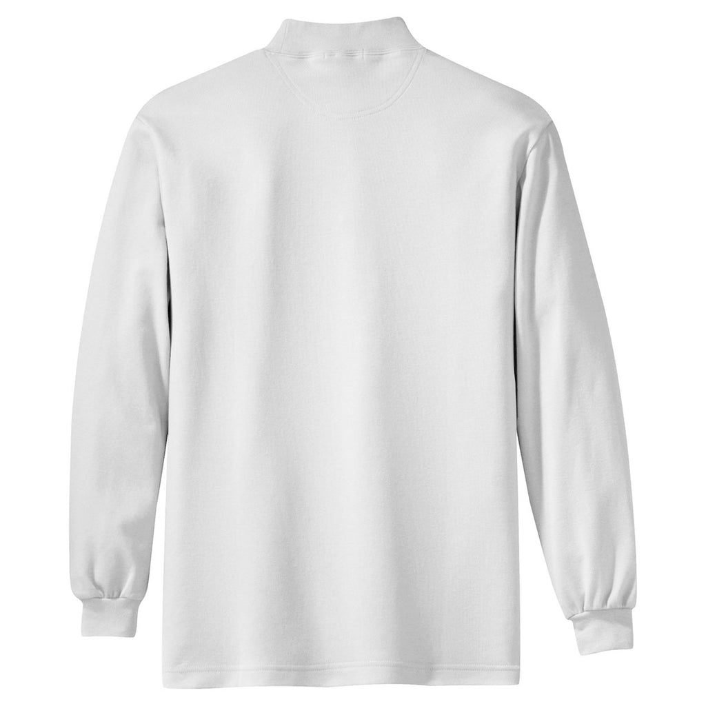 Port Authority Men's White Interlock Knit Mock Turtleneck