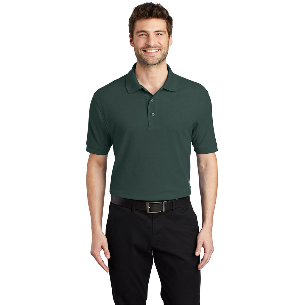 Port Authority Men's Dark Green Silk Touch Polo