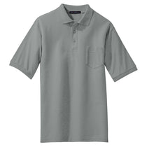 Port Authority Men's Cool Grey Silk Touch Polo with Pocket