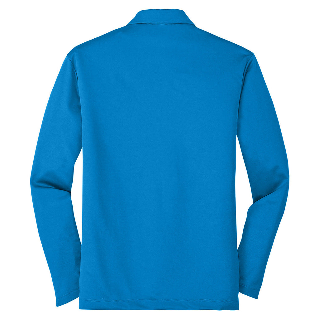 Port Authority Men's Brilliant Blue Silk Touch Performance Long Sleeve Polo