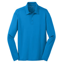 Port Authority Men's Brilliant Blue Silk Touch Performance Long Sleeve Polo