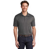 Port Authority Men's Black/Thunder Grey Stretch Heather Polo