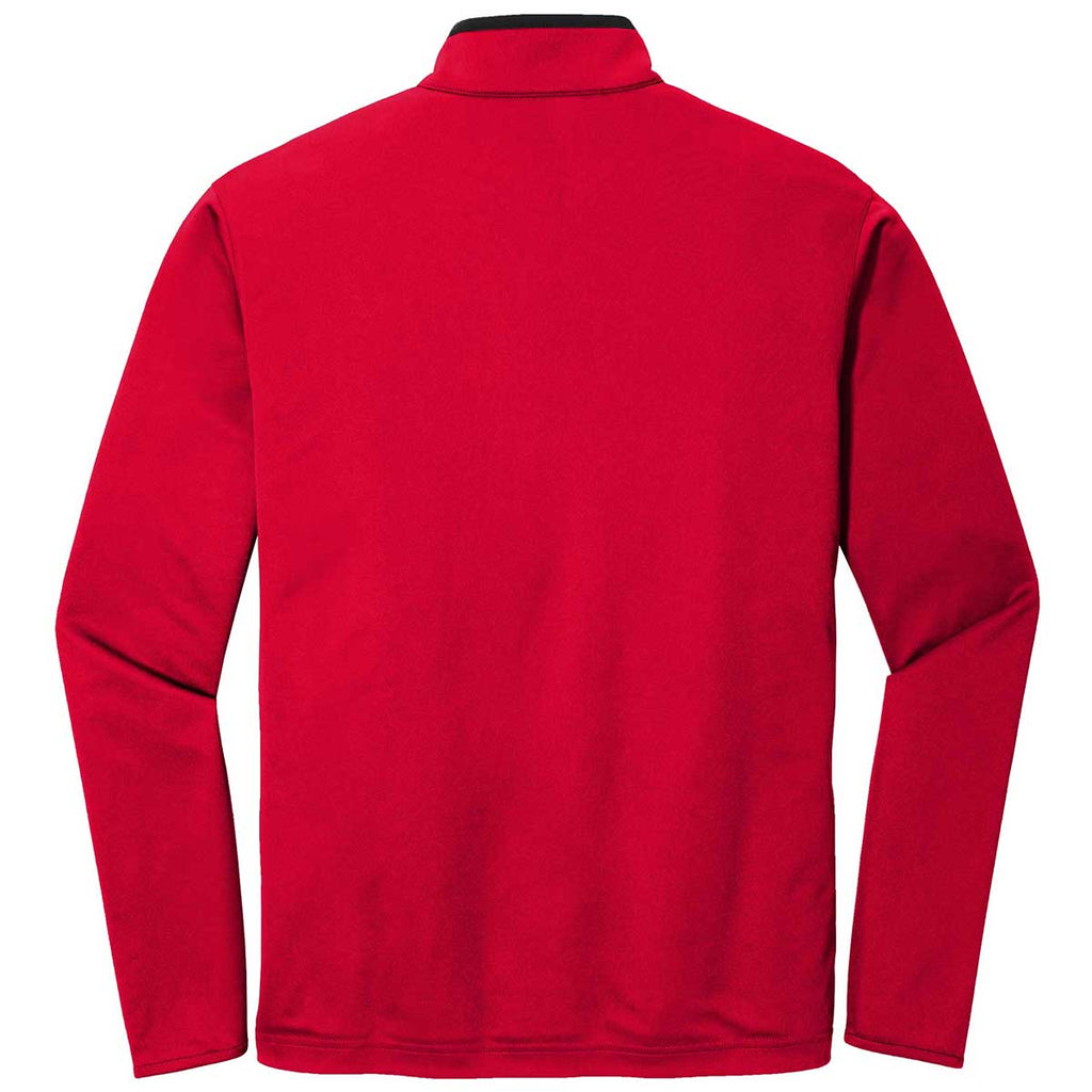 Port Authority Men's Red/Black Silk Touch Performance Quarter Zip