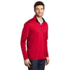 Port Authority Men's Red/Black Silk Touch Performance Quarter Zip