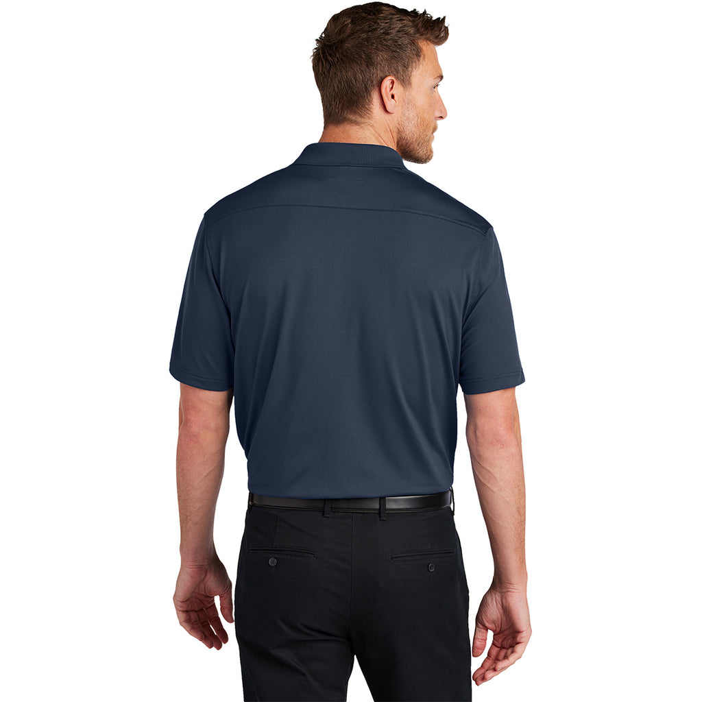 Port Authority Men's River Blue Navy City Stretch Flat Knit Polo