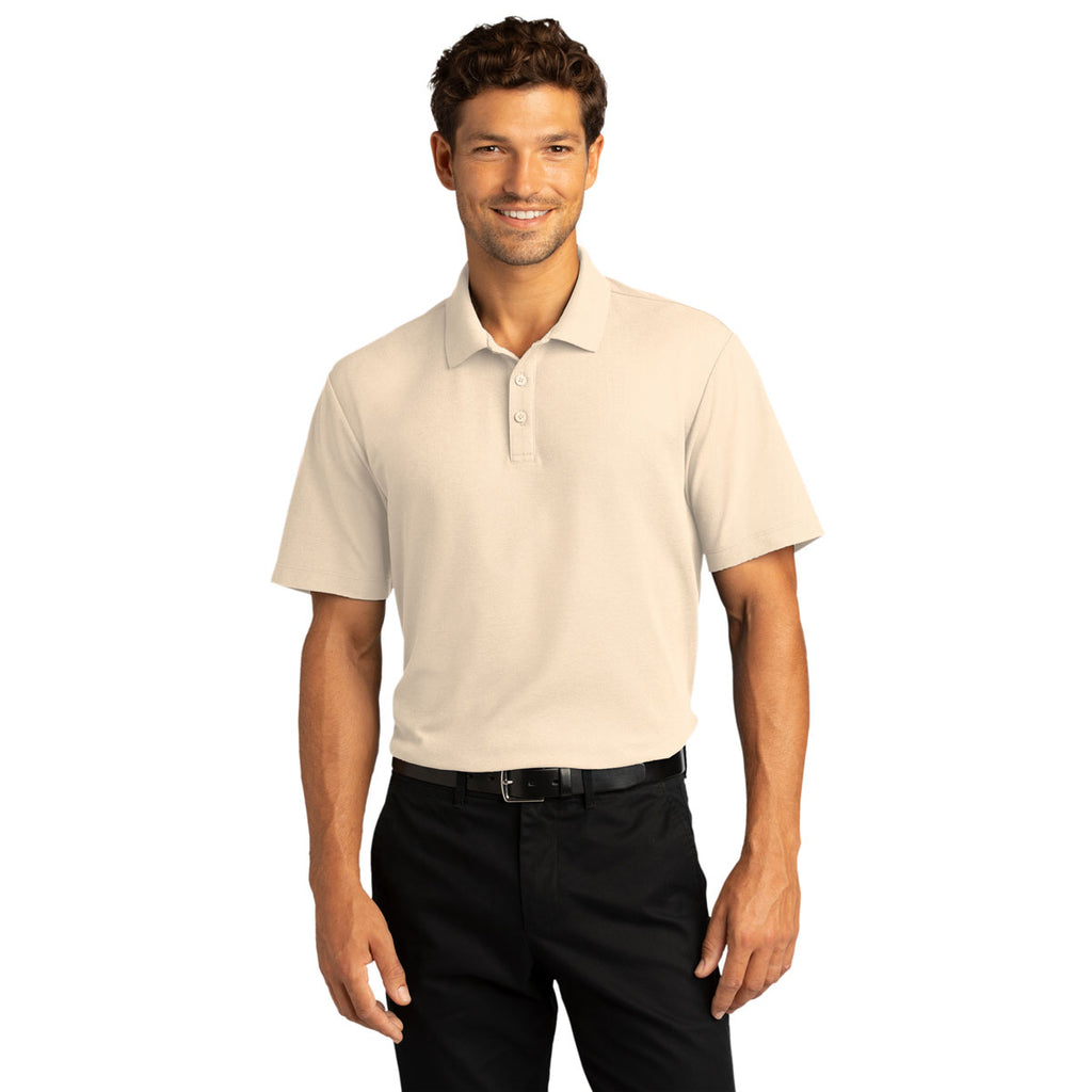 Port Authority Men's Ecru SuperPro React Polo