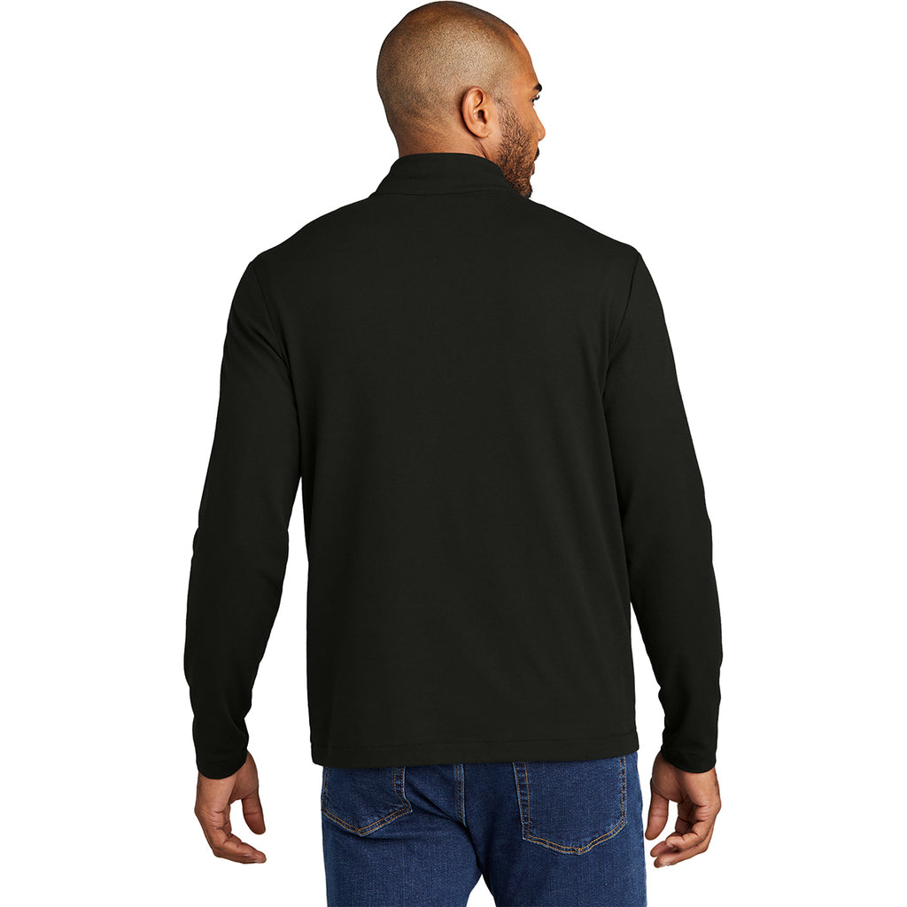 Port Authority Men's Deep Black Fairway Stretch Quarter Zip