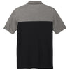 Port Authority Men's Deep Black/ Charcoal Heather Fine Pique Blend Blocked Polo