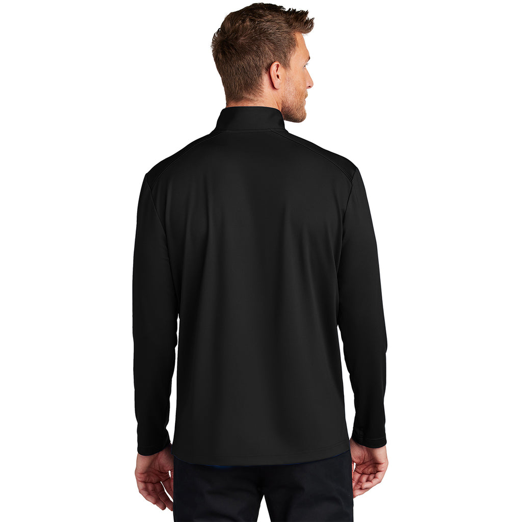 Port Authority Men's Deep Black C-FREE Double Knit 1/4-Zip