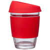 Perka Red Rizzo 12 oz. Glass Mug with Silicone Grip & Lid