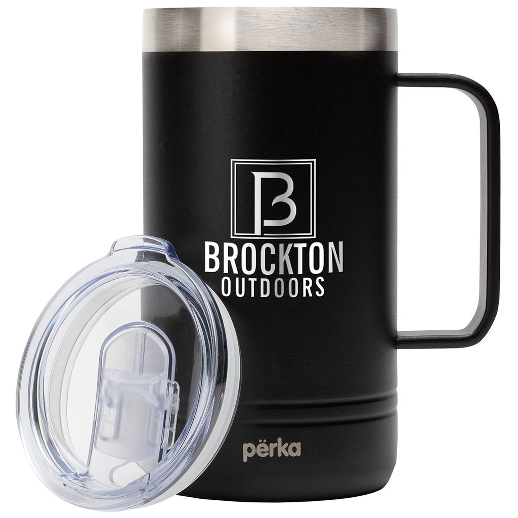 Perka Black Wayfarer 24 oz. 304 Stainless Steel Mug