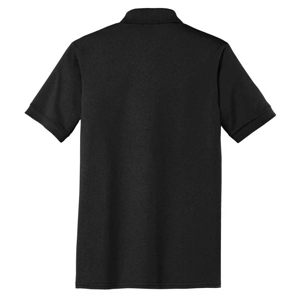 Port & Company Men's Jet Black Core Blend Jersey Knit Pocket Polo