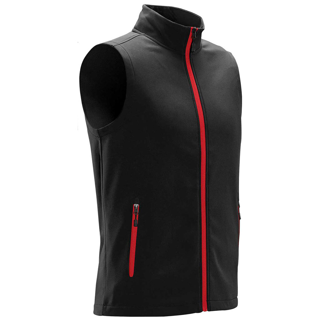 Stormtech Men's Black/ Bright Red Orbiter Softshell Vest