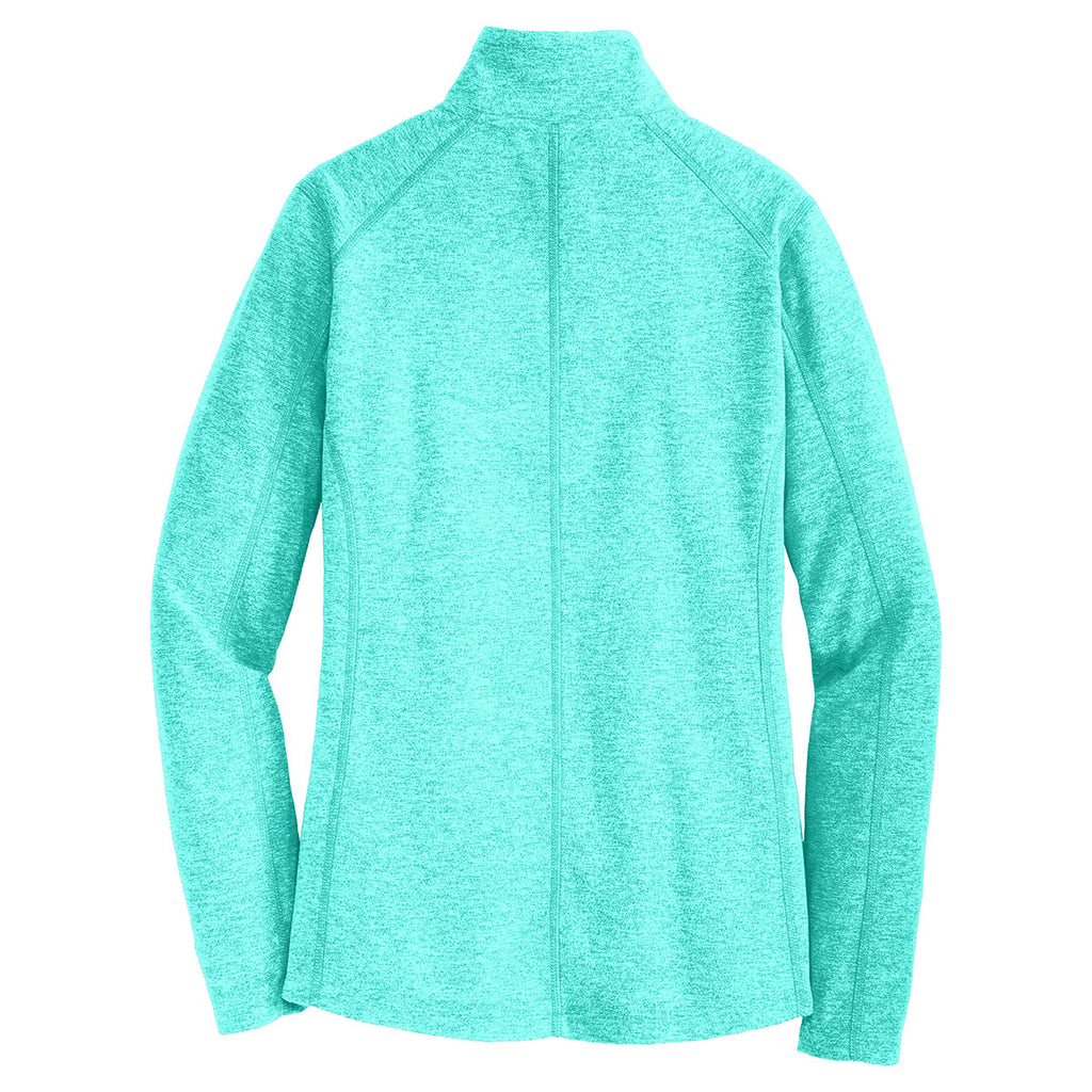 Port Authority Women's Aqua Green Heather Microfleece Full-Zip Jacket