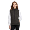 Port Authority Women's Black Heather Sweater Fleece Vest