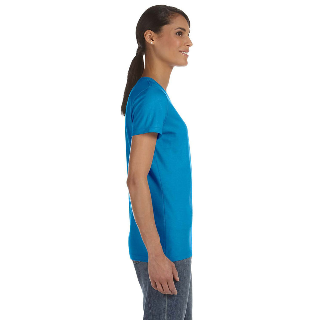 Fruit of the Loom Women's Pacific Blue 5 oz. HD Cotton T-Shirt