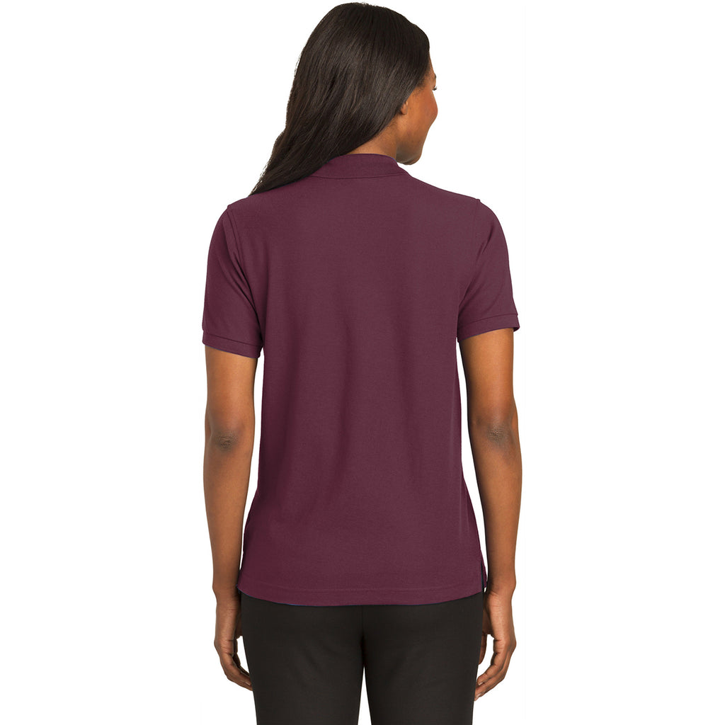 Port Authority Women's Burgundy Silk Touch Polo