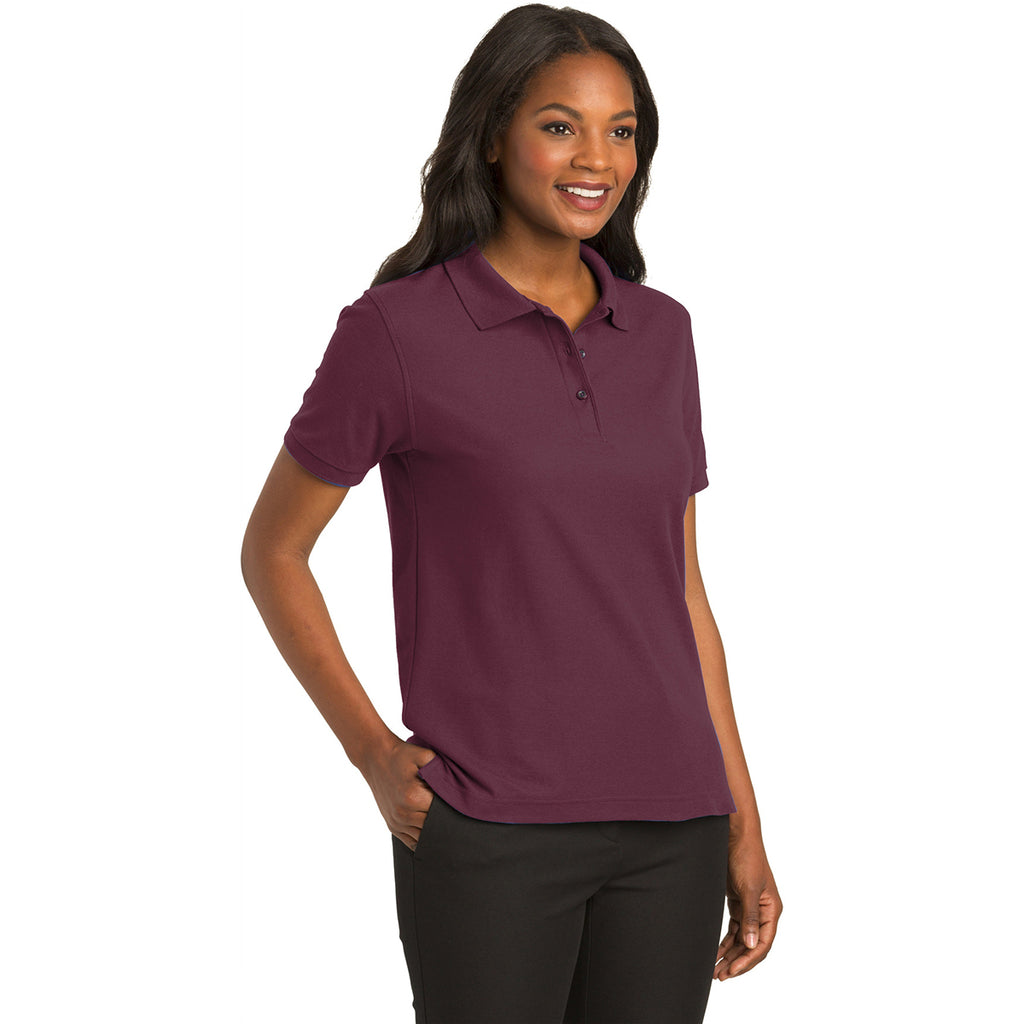 Port Authority Women's Burgundy Silk Touch Polo