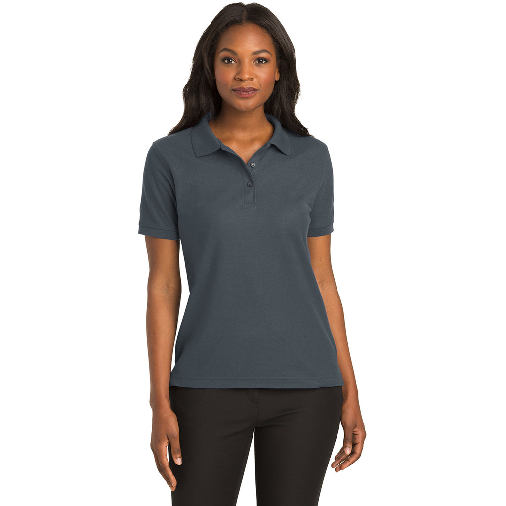 Port Authority Women's Steel Grey Silk Touch Polo