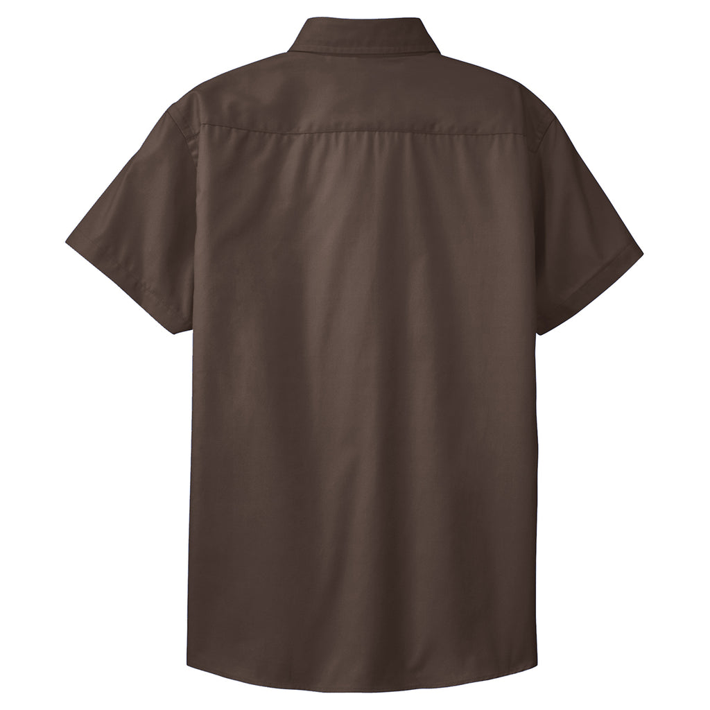 Port Authority Women's Coffee Bean/Light Stone Short Sleeve Easy Care Shirt