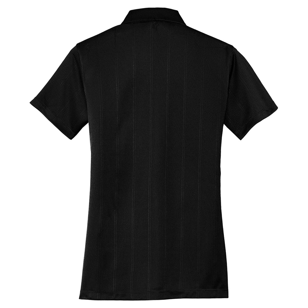 Port Authority Women's Black Performance Jacquard Polo