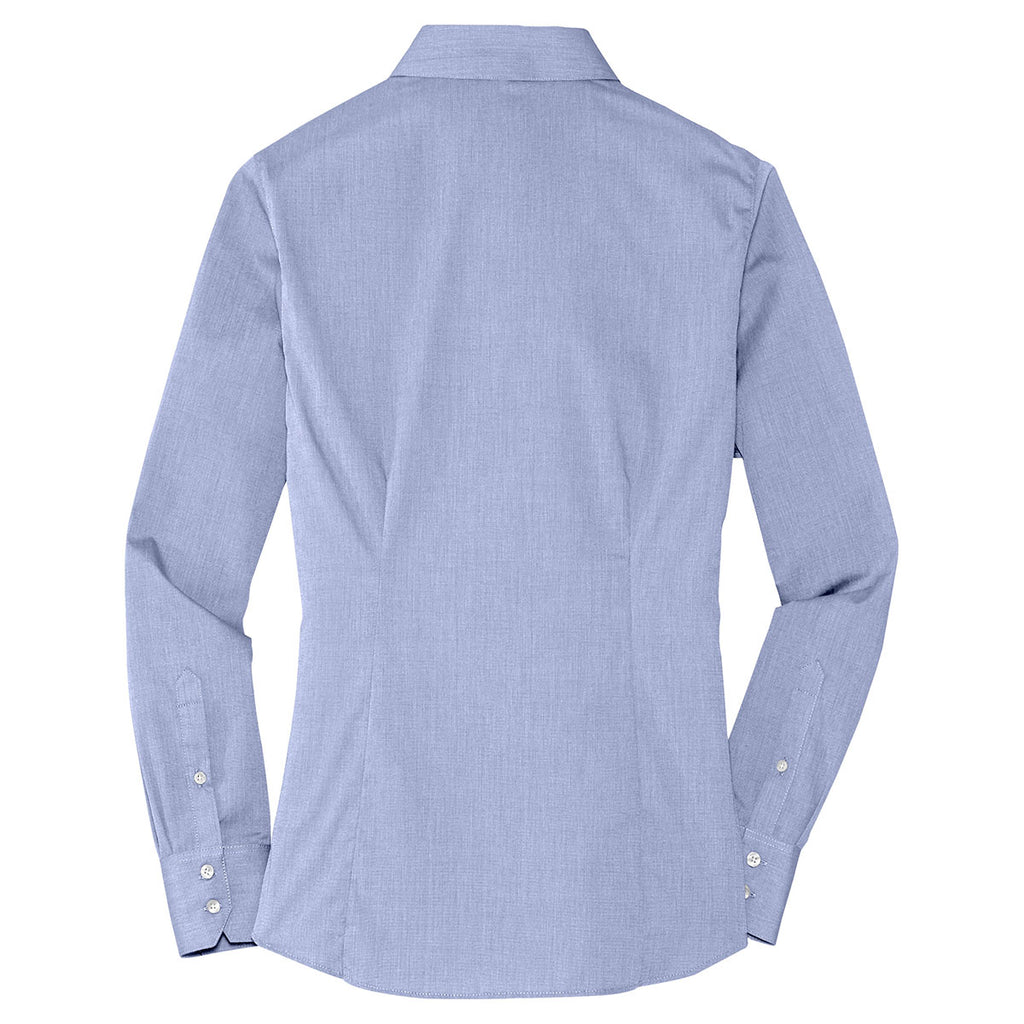 Port Authority Women's Chambray Blue Crosshatch Easy Care Shirt