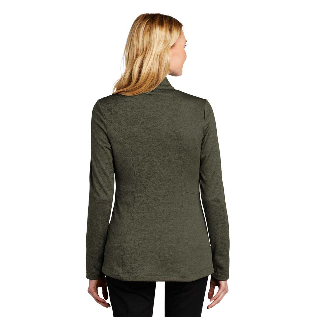 Port Authority Women's Deep Olive Heather Collective Striated Fleece Jacket