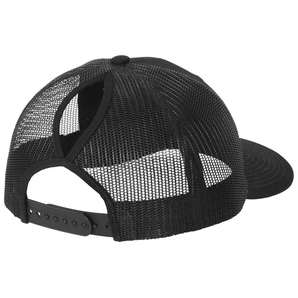 Port Authority Women's Black Snapback Ponytail Trucker Cap