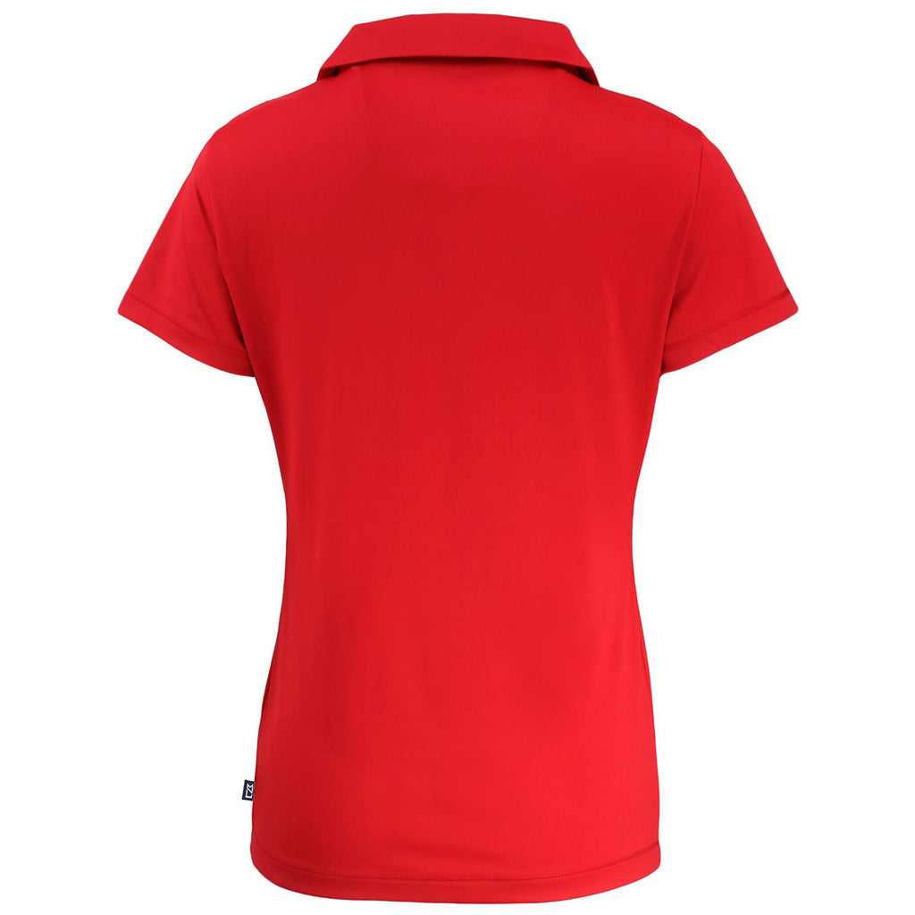 Cutter & Buck Women's Red Daybreak Eco Recycled V-neck Polo