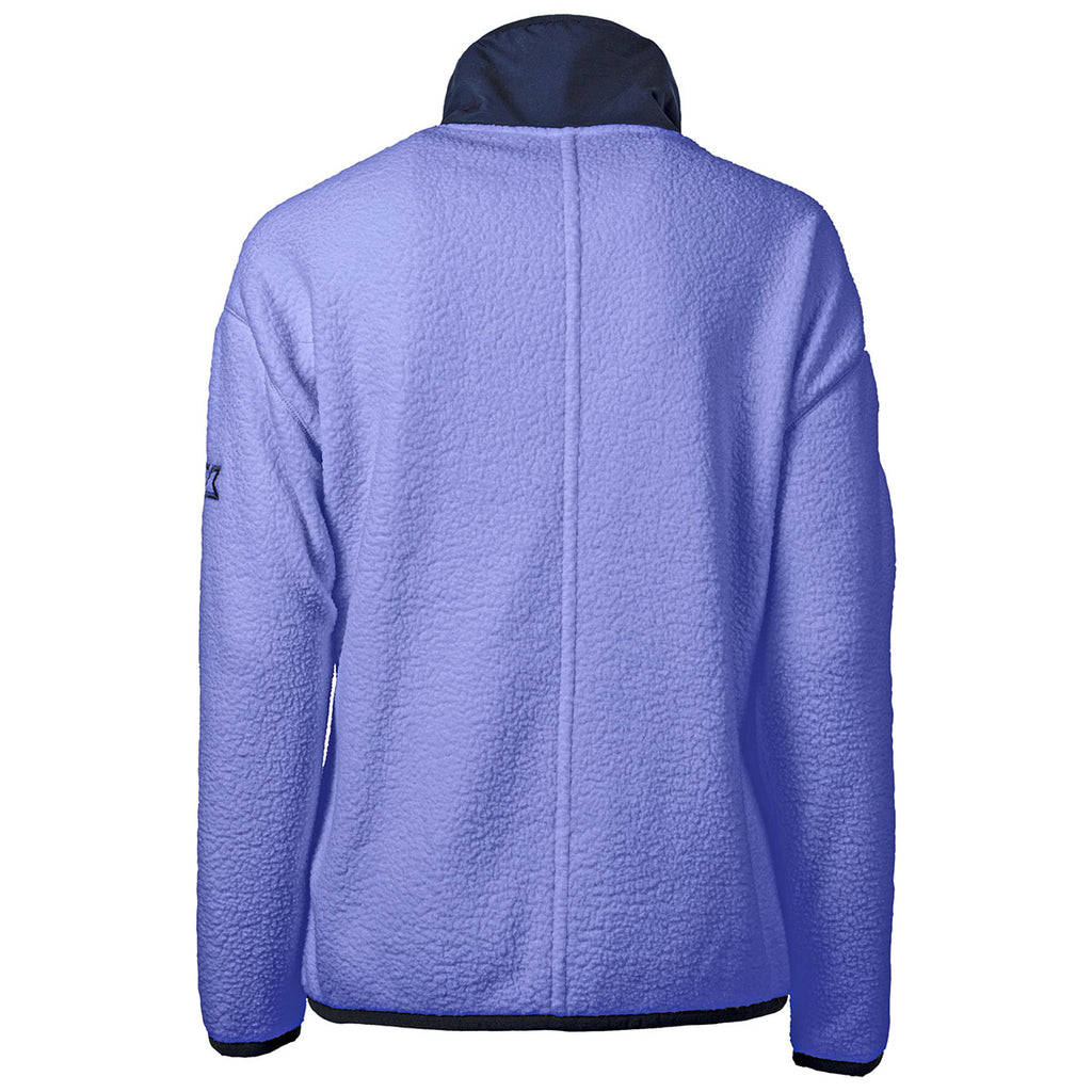 Cutter & Buck Women's Hyacinth/Navy Blue Cascade Eco Sherpa Fleece Jacket