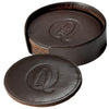 Leeman Dark Brown Lincoln Center Round Coaster Set