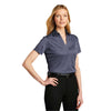 Port Authority Women's Navy Heather Heathered Silk Touch Performance Polo