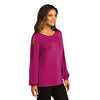 Port Authority Women's Wild Berry Luxe Knit Jewel Neck Top