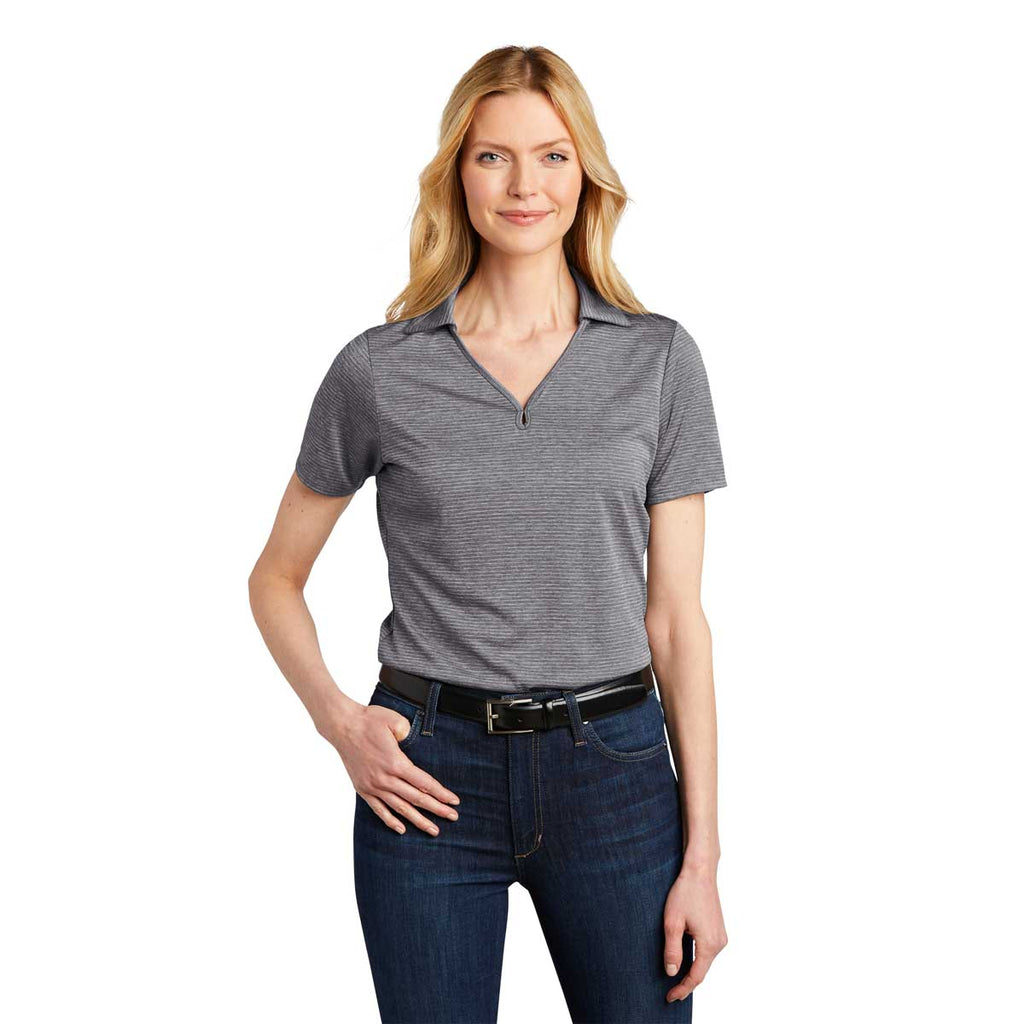 Port Authority Women's Shadow Grey Shadow Stripe Polo