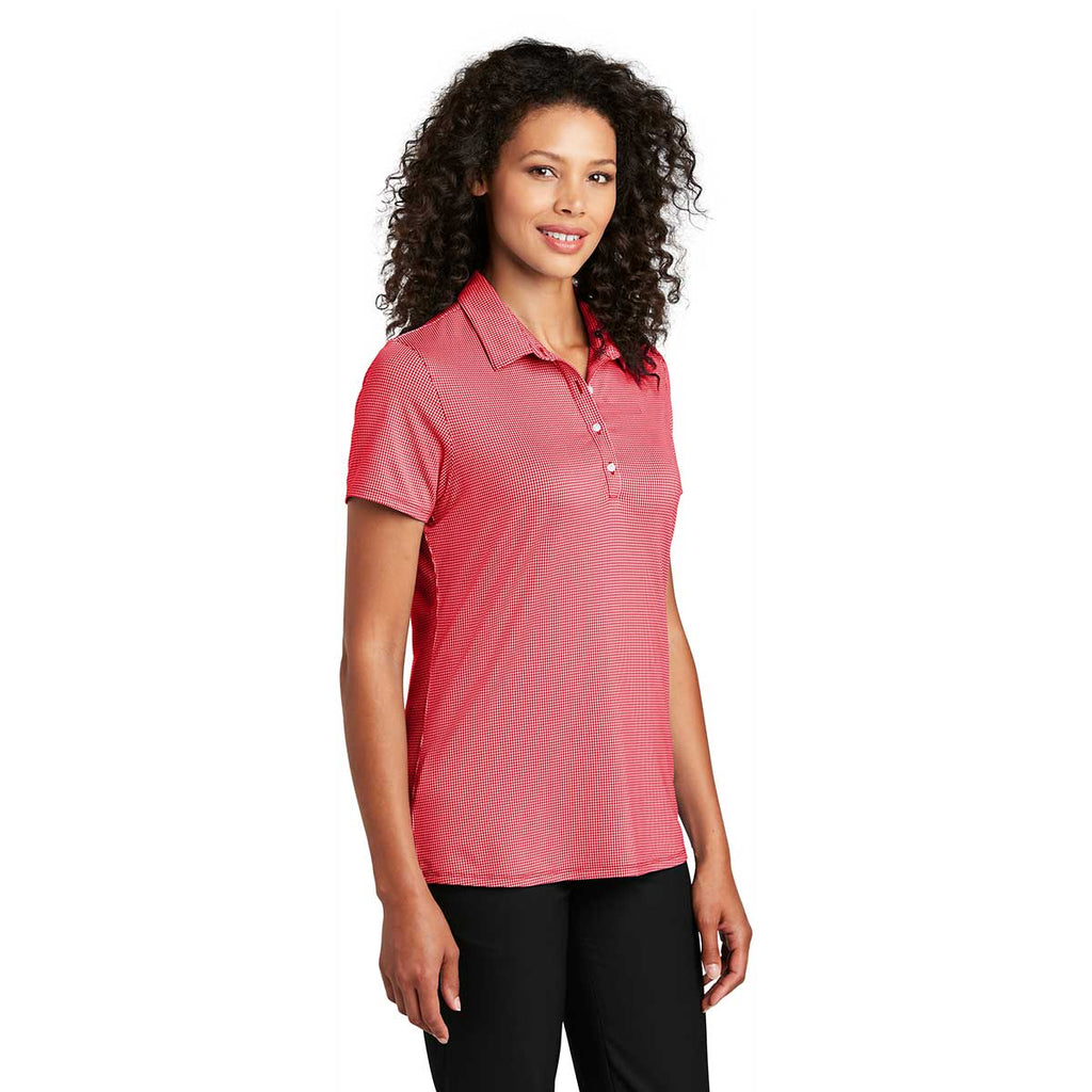 Port Authority Women's Rich Red/White Gingham Polo